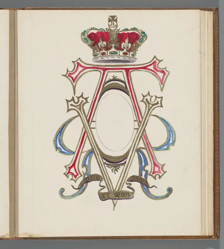 Monogram met de letters V en A Wall Art by Unknown - High-Resolution Digital Print