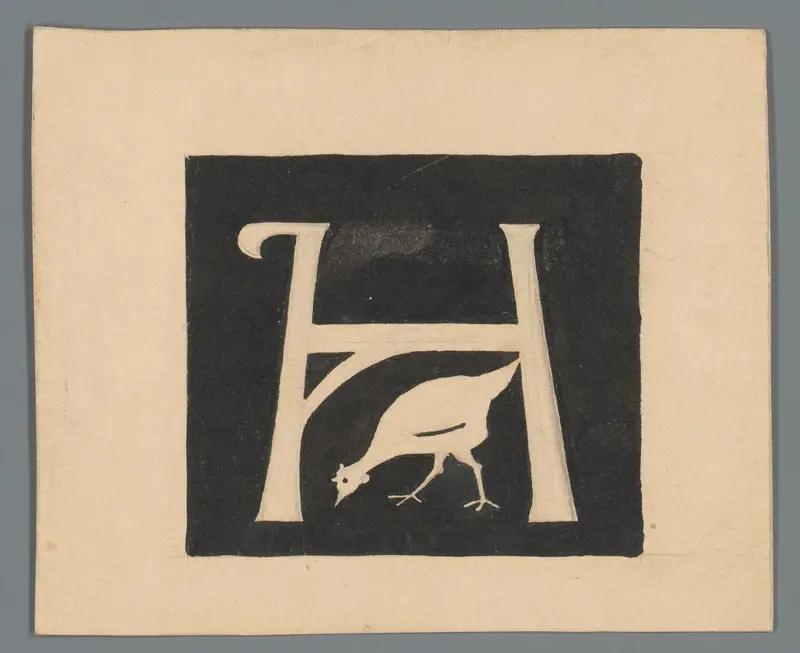 Monogram met een kip Wall Art by Gust van de Wall Perné - High-Resolution Digital Print