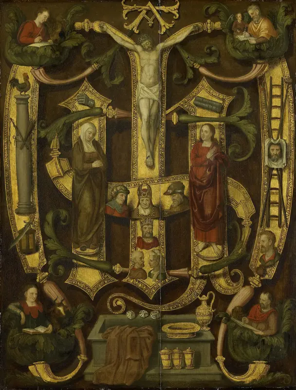 Monogram of Christ combined with Instruments of the Passion Wall Art by anonymous - High-Resolution Digital Print