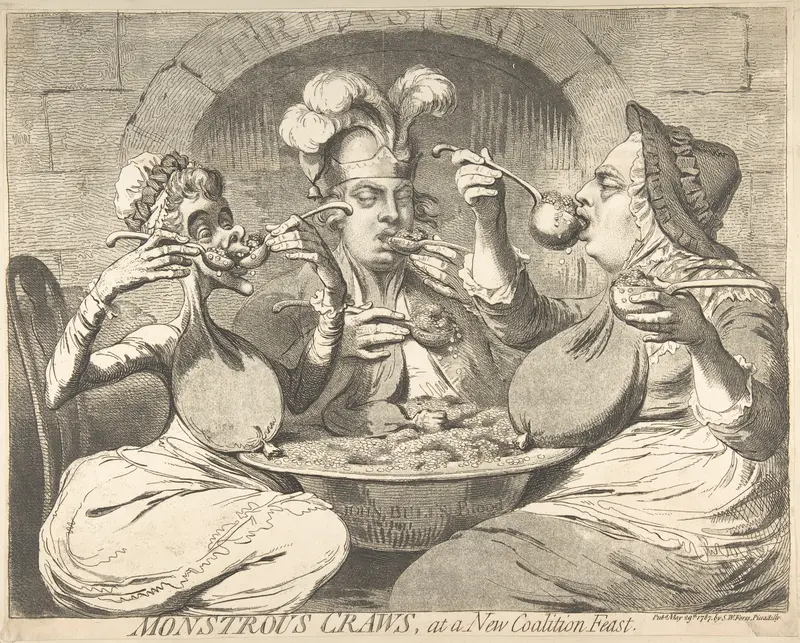 Monstrous Craws at a New Coalition Feast Wall Art by James Gillray - High-Resolution Digital Print