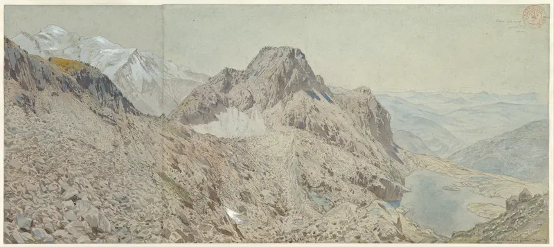 Mont Blanc Seen from the Massif, Les Aiguilles Rouges Wall Art by Eugène-Emmanuel Viollet-le-Duc - High-Resolution Digital Print