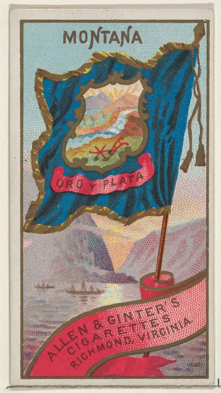 Montana, from Flags of the States and Territories (N11) for Allen & Ginter Cigarettes Brands Wall Art by Allen & Ginter - High-Resolution Digital Print