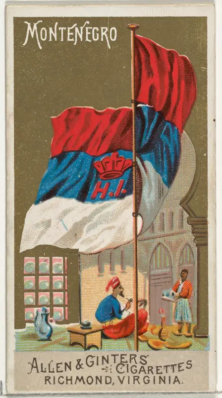 Montenegro, from Flags of All Nations, Series 2 (N10) for Allen & Ginter Cigarettes Brands Wall Art by Allen & Ginter - High-Resolution Digital Print