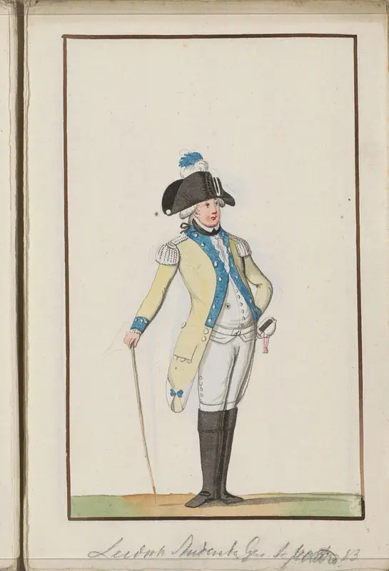Montering van de cavalerie van het exercitiegenootschap van Leidse studenten, ca. 1785 Wall Art by anonymous - High-Resolution Digital Print