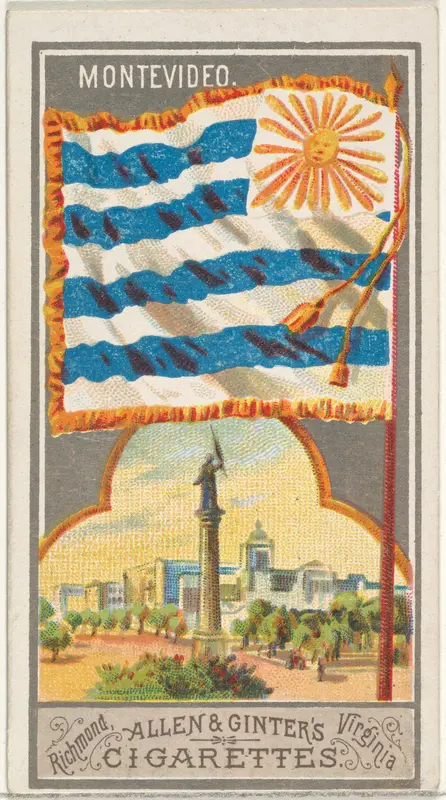 Montevideo, from the City Flags series (N6) for Allen & Ginter Cigarettes Brands Wall Art by Allen & Ginter - High-Resolution Digital Print