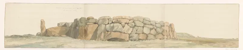 Monument van Feniciërs of Carthagen op eiland Gozo vanaf ander gezichtspunt Wall Art by Louis Ducros - High-Resolution Digital Print