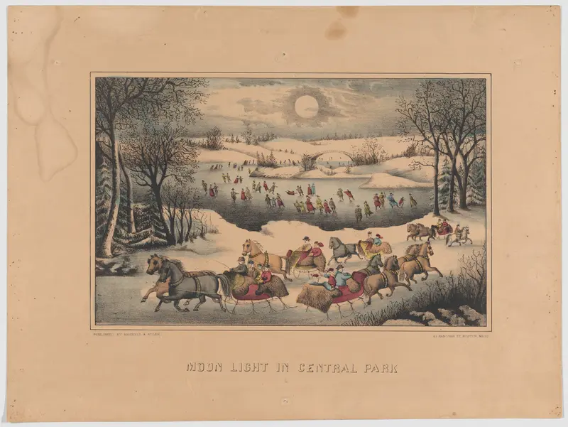 Moon Light in Central Park Wall Art by Haskell and Allen - High-Resolution Digital Print