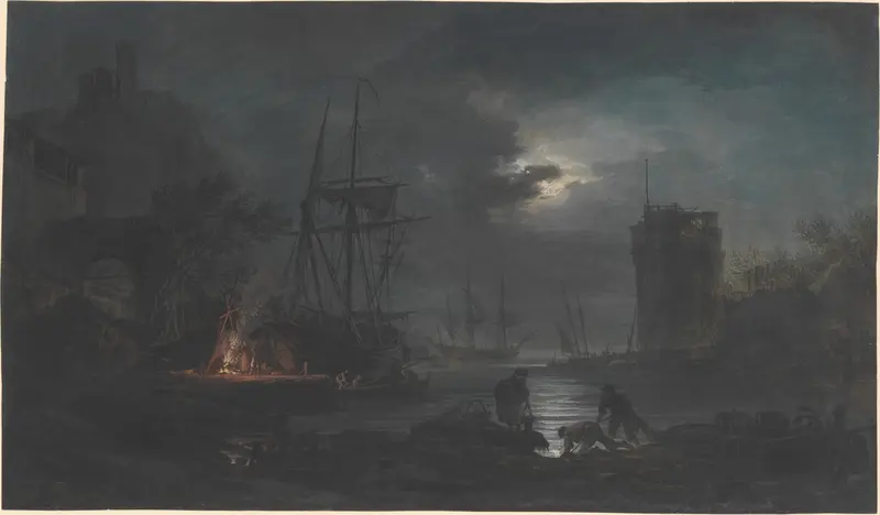 Moonlight Wall Art by Joseph Vernet - High-Resolution Digital Print