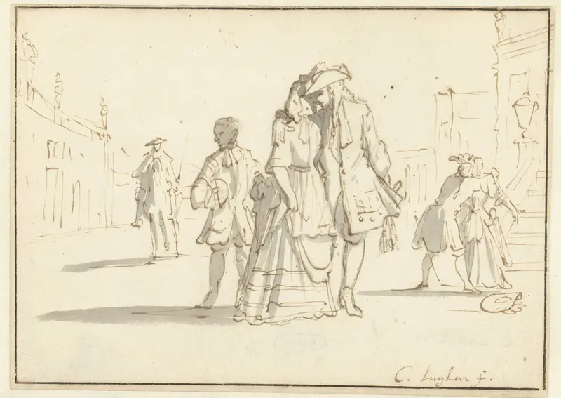 Moor, ruiter en een liefdespaar Wall Art by Caspar Luyken - High-Resolution Digital Print