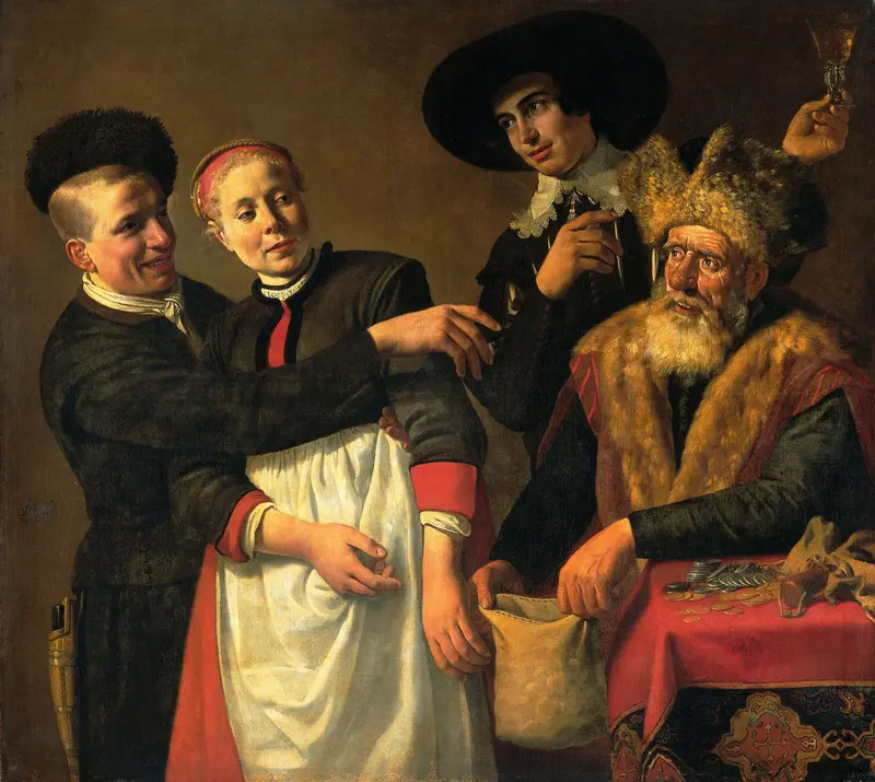 Mooy-Aal and her Suitors Wall Art by Claes Moeyaert - High-Resolution Digital Print