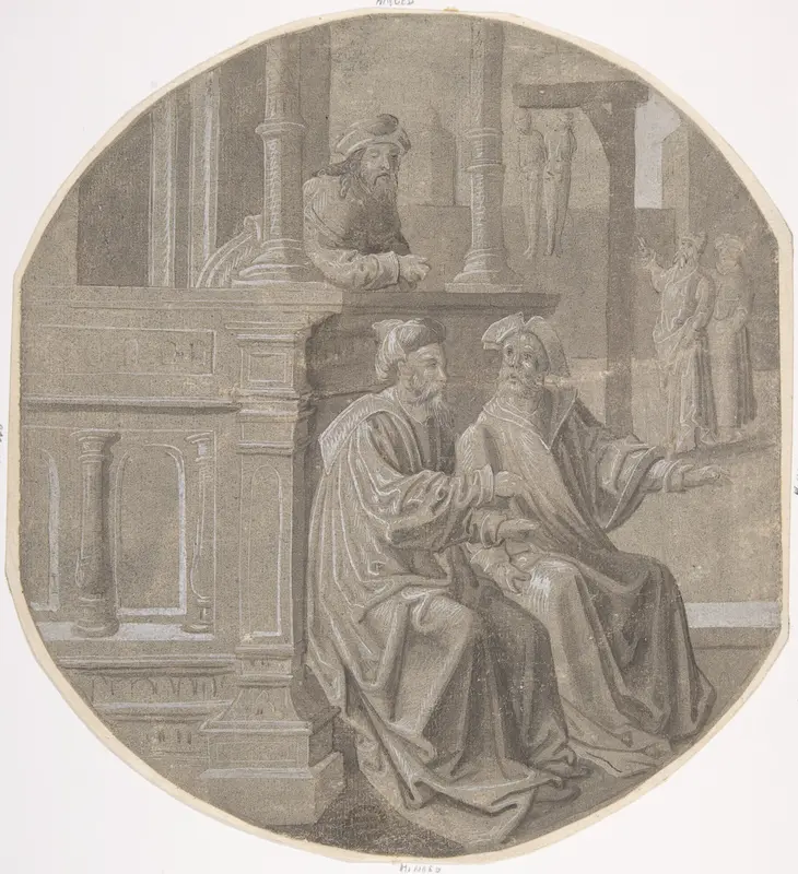 Mordecai overhears the two Conspirators plotting against the  King. Wall Art by Pseudo-Aert Ortkens - High-Resolution Digital Print