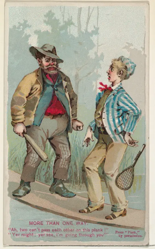 More Than One Way, from the Snapshots from "Puck" series (N128) issued by Duke Sons & Co. to promote Honest Long Cut Tobacco Wall Art by W. Duke, Sons & Co. - High-Resolution Digital Print