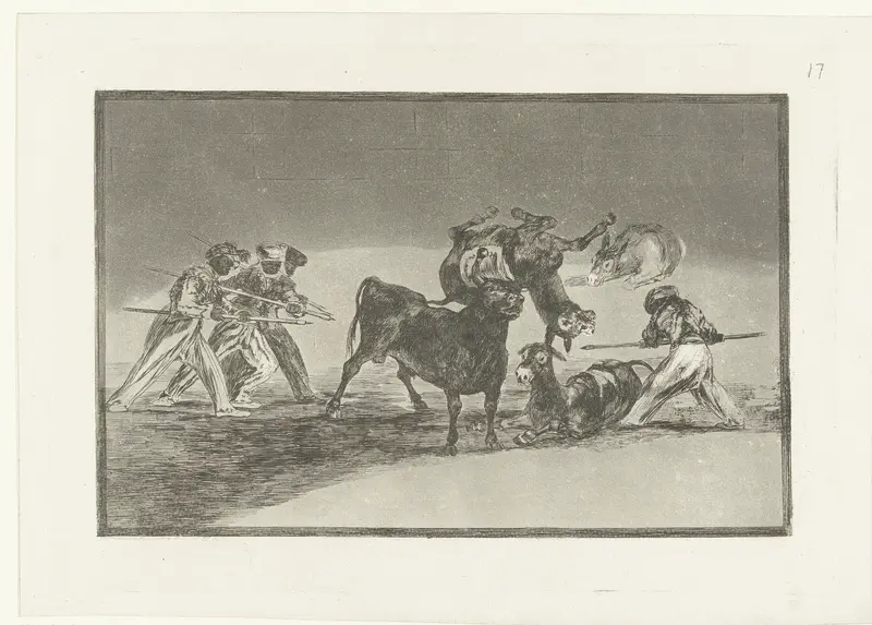Moren en ezels in gevecht met een stier Wall Art by Francisco de Goya - High-Resolution Digital Print