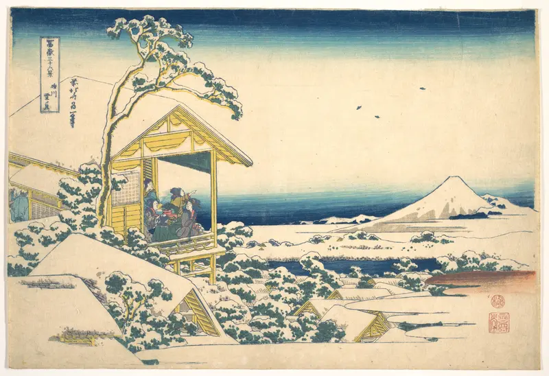 Morning after the Snow at Koishikawa in Edo (Koishikawa yuki no ashita), from the series Thirty-six Views of Mount Fuji (Fugaku sanjūrokkei)