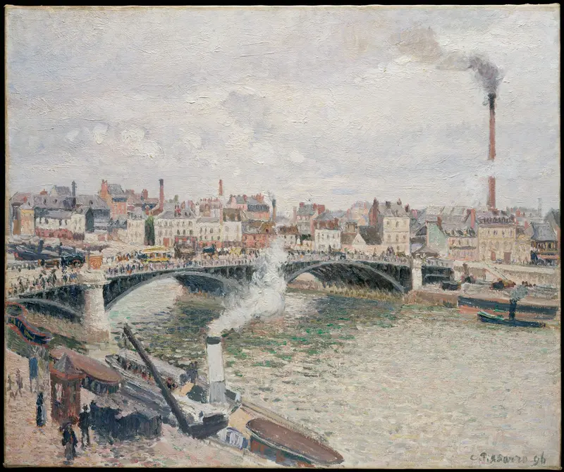 Morning, An Overcast Day, Rouen Wall Art by Camille Pissarro - High-Resolution Digital Print