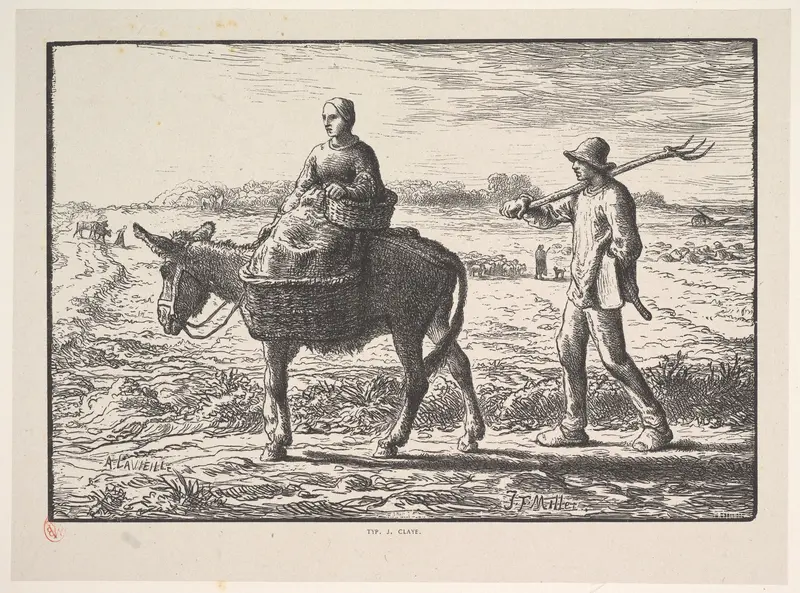 Morning, from "Four Times of the Day" Wall Art by Jean-François Millet - High-Resolution Digital Print
