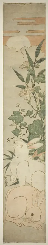 Morning-Glories, Rabbits, and Moon