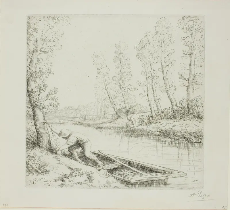 Morning on the River Wall Art by Alphonse Legros - High-Resolution Digital Print