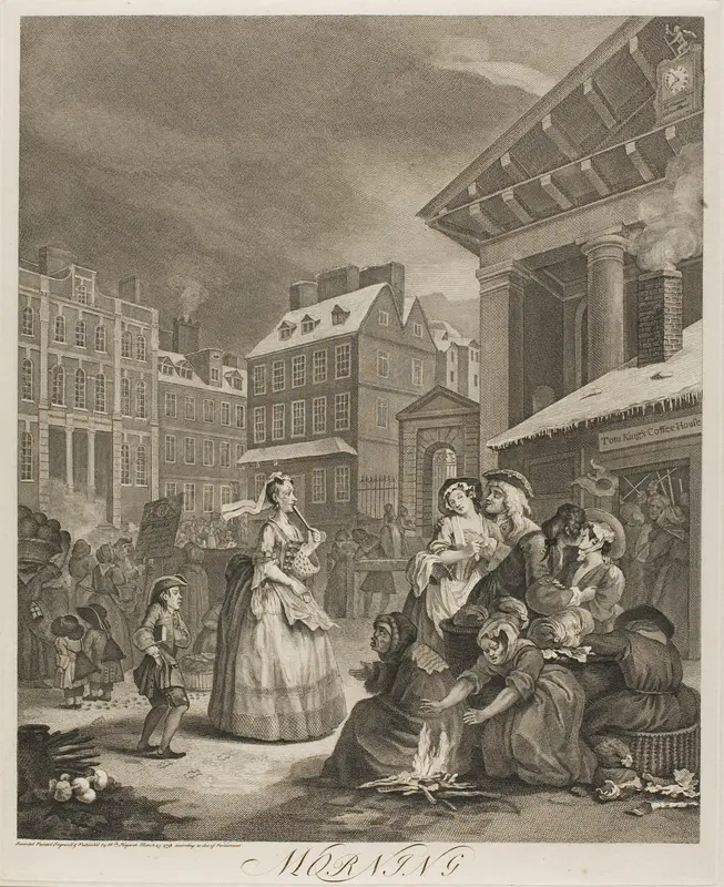 Morning, plate one from The Four Times of the Day Wall Art by William Hogarth - High-Resolution Digital Print