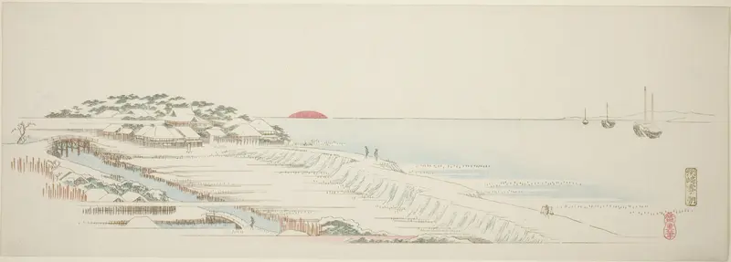 Morning Snow at Susaki (Susaki yuki no asa), from the series "Thirteen Views of the Environs of Edo"