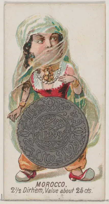 Morocco, 2 1/2 Dirhem, from the series Coins of All Nations (N72, variation 2) for Duke brand cigarettes Wall Art by W. Duke, Sons & Co. - High-Resolution Digital Print