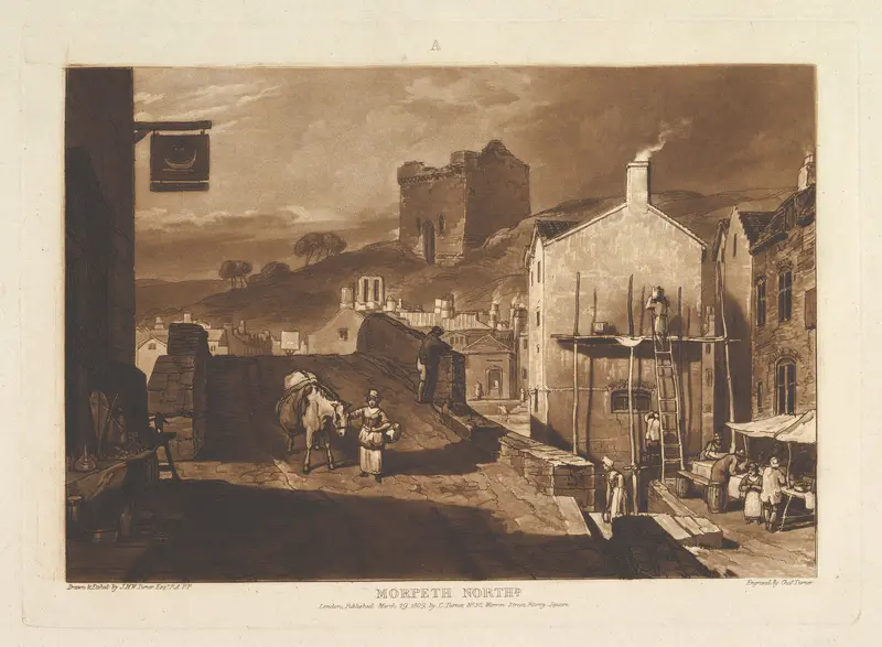 Morpeth North, part IV, plate 21 from "Liber Studiorum" Wall Art by Joseph Mallord William Turner - High-Resolution Digital Print