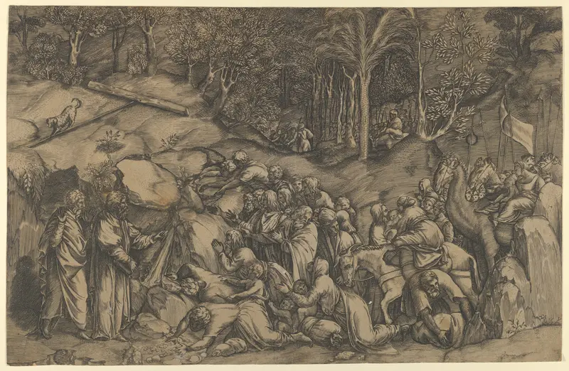 Moses striking the Rock
