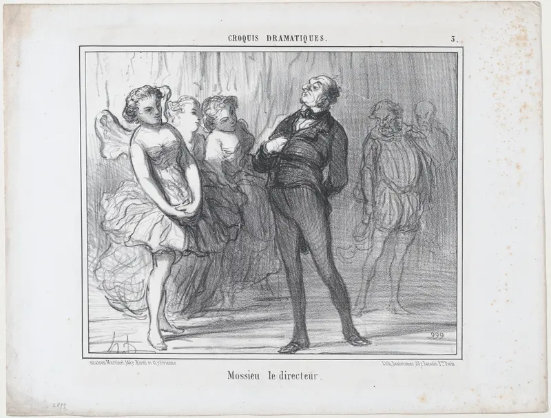 Mossieu le directeur, from Croquis Dramatiques, published in "Le Charivari" Wall Art by Honoré Daumier - High-Resolution Digital Print