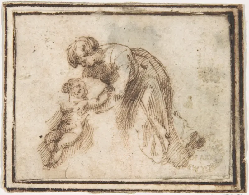 Mother and Child Wall Art by Francesco Allegrini - High-Resolution Digital Print