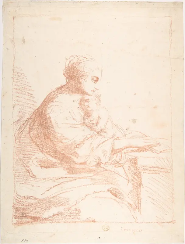 Mother and Child Wall Art by Anonymous, Italian, Roman-Bolognese, 17th century - High-Resolution Digital Print