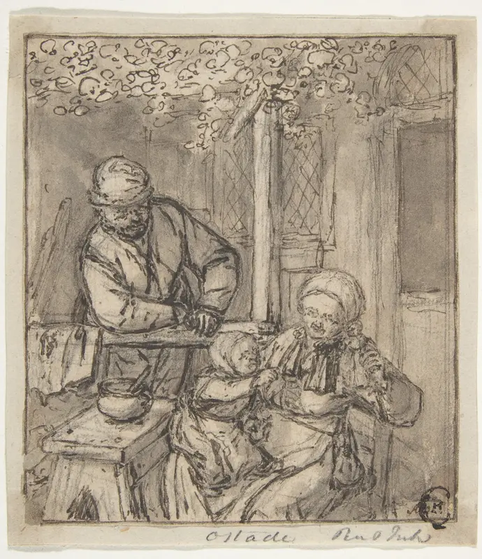 Mother and Child with a Doll. Wall Art by Adriaen van Ostade - High-Resolution Digital Print