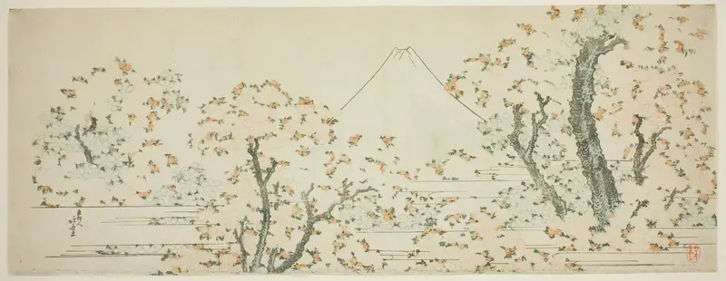 Mount Fuji with Cherry Trees in Bloom