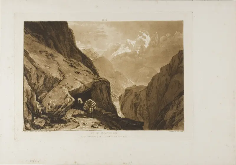 Mount Saint Gothard, plate 9 from Liber Studiorum Wall Art by Joseph Mallord William Turner - High-Resolution Digital Print
