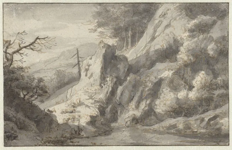 Mountain Landscape with a Dead Conifer Wall Art by Jan van Aken - High-Resolution Digital Print