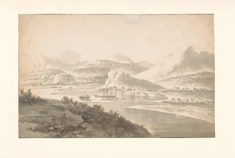 Mountain Landscape with a River Valley Wall Art by Jan Hackaert - High-Resolution Digital Print