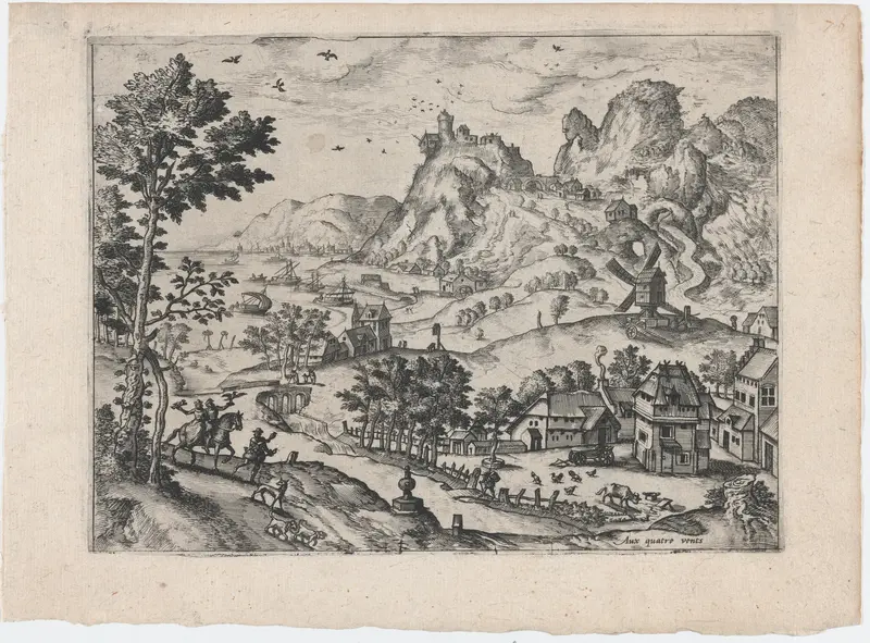 Mountain Landscape with Falconers