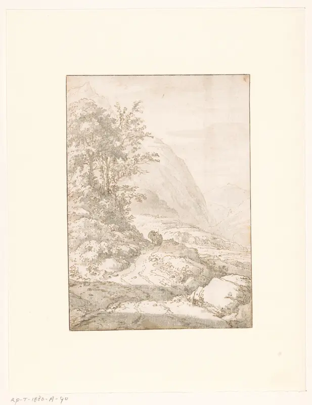 Mountain Path with a Laden Donkey Wall Art by Jan Hackaert - High-Resolution Digital Print
