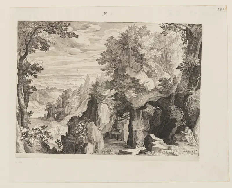 Mountainous Landscape with a Hermit