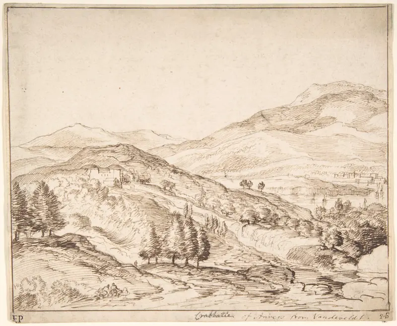 Mountainous River Landscape Wall Art by Jacob Esselens - High-Resolution Digital Print