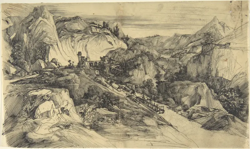 Mountainous Scene Wall Art by Rodolphe Bresdin - High-Resolution Digital Print
