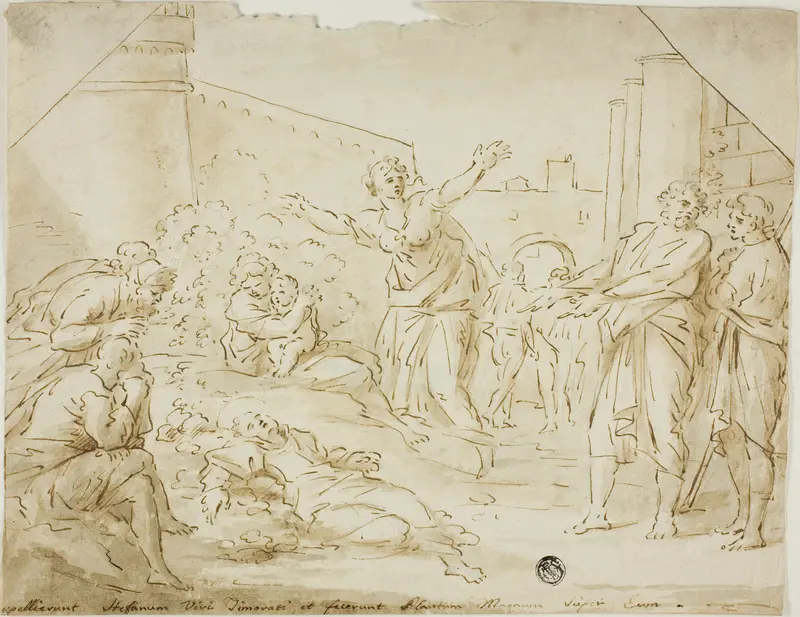 Mourning over the Body of Saint Stephen Wall Art by Annibale Carracci - High-Resolution Digital Print