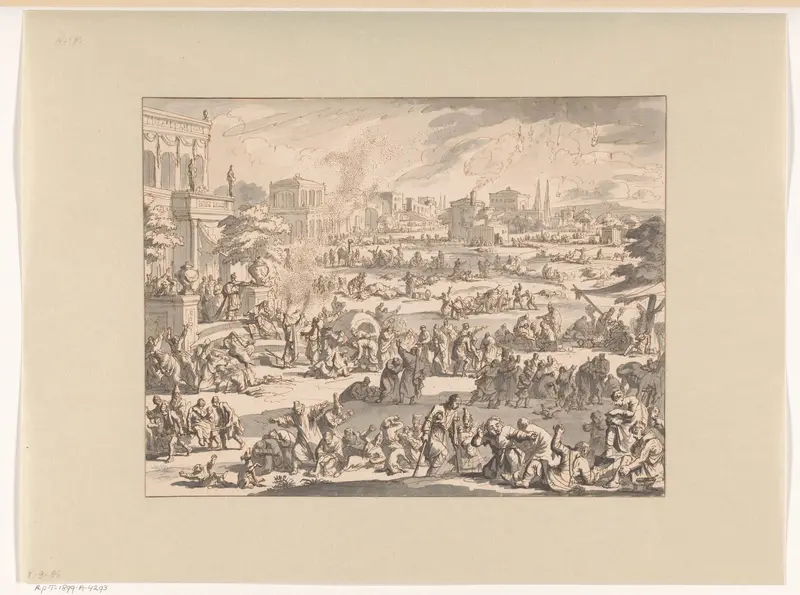 Mozes en Aäron roepen plagen af over de Egyptenaren Wall Art by Jan Luyken - High-Resolution Digital Print