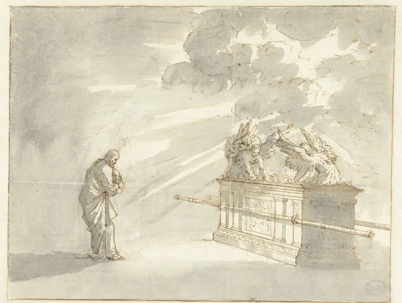 Mozes staande bij de Ark des Verbonds Wall Art by Jan Luyken - High-Resolution Digital Print