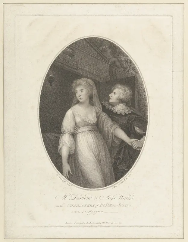 Mr. Dimond and Miss Wallis in the Characters of Romeo and Juliet Wall Art by Francesco Bartolozzi - High-Resolution Digital Print