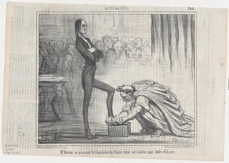 Mr. Hume se passant la fantaisie..., from Actualités, published in Le Charivari, April 17, 1857 Wall Art by Honoré Daumier - High-Resolution Digital Print