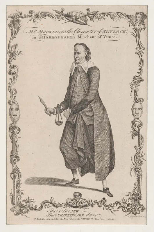 Mr. Macklin in the Character of Shylock, in Shakespeare's The Merchant of Venice Wall Art by John Lodge - High-Resolution Digital Print