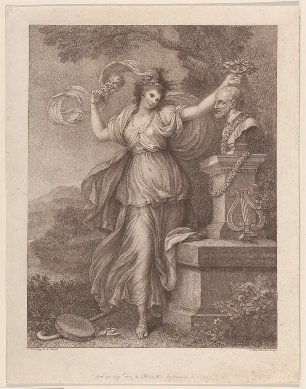 Mrs. Abington as Thalia Wall Art by Francesco Bartolozzi - High-Resolution Digital Print