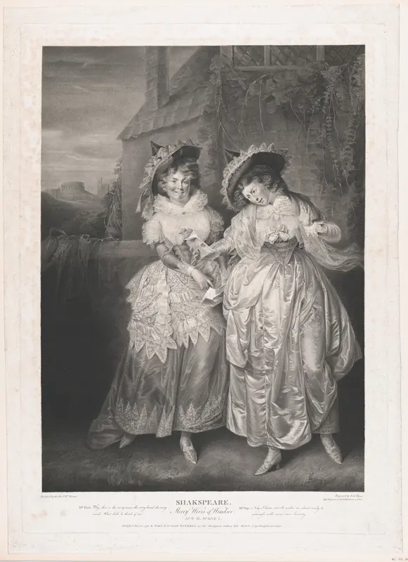 Mrs. Ford and Mrs Page (Shakespeare, Merry Wives of Windsor, Act 2, Scene 1) Wall Art by Robert Thew - High-Resolution Digital Print