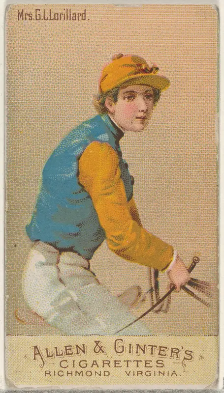 Mrs. G.L. Lorillard, from the Racing Colors of the World series (N22b) for Allen & Ginter Cigarettes Wall Art by Allen & Ginter - High-Resolution Digital Print