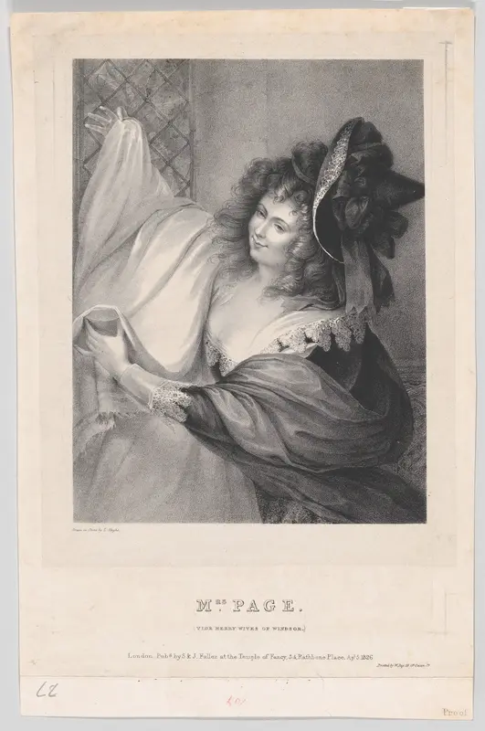 Mrs. Page (Merry Wives of Windsor) Wall Art by Louis Haghe - High-Resolution Digital Print